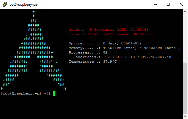 SSH-Login-Bildschirm